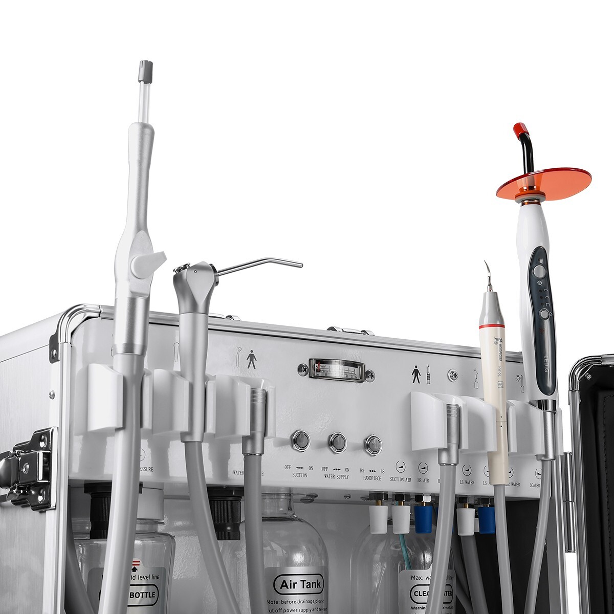 Portable Dental Mobile Delivery Unit System Air Compressor 4Hole Strong Suction