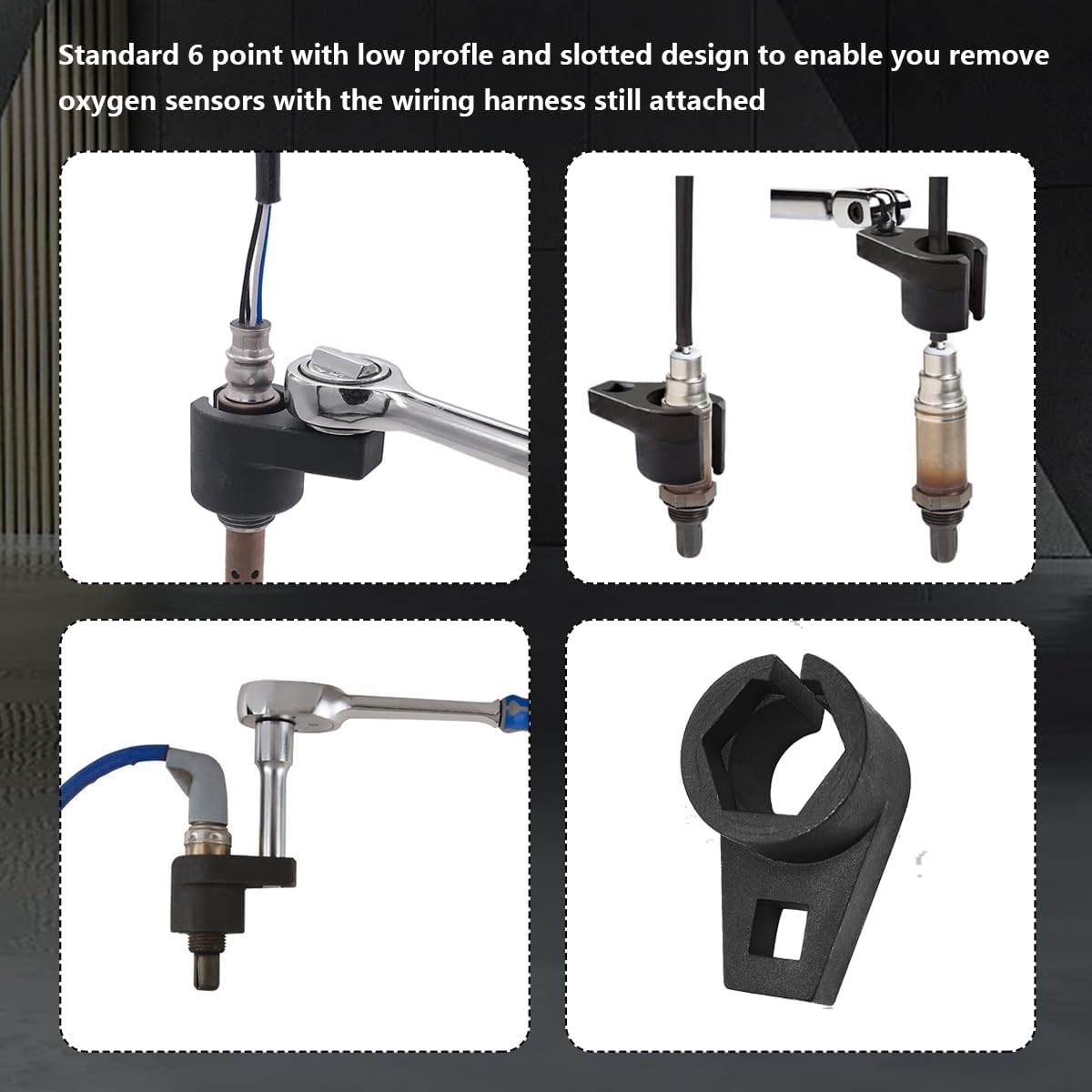 Offset Oxygen Sensor Socket, 3/8-In Drive by 7/8-In 22mm Wire Gate Accesses Sens