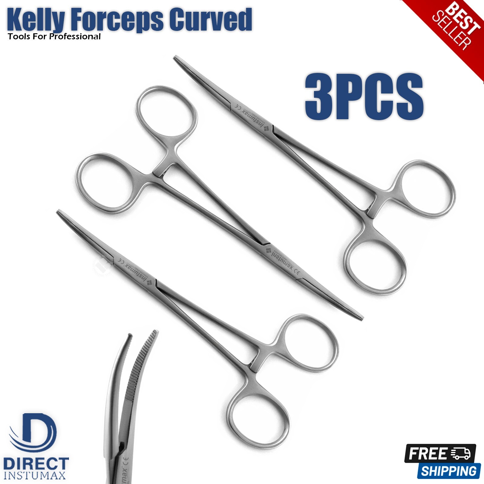 Kelly Forceps Hemostatic Medical Serrated Surgical Locking Plier Veterinary
