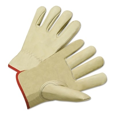 Standard Grain Cowhide Leather Driver Gloves, X-Large, Unlined, Tan ORS Nasco