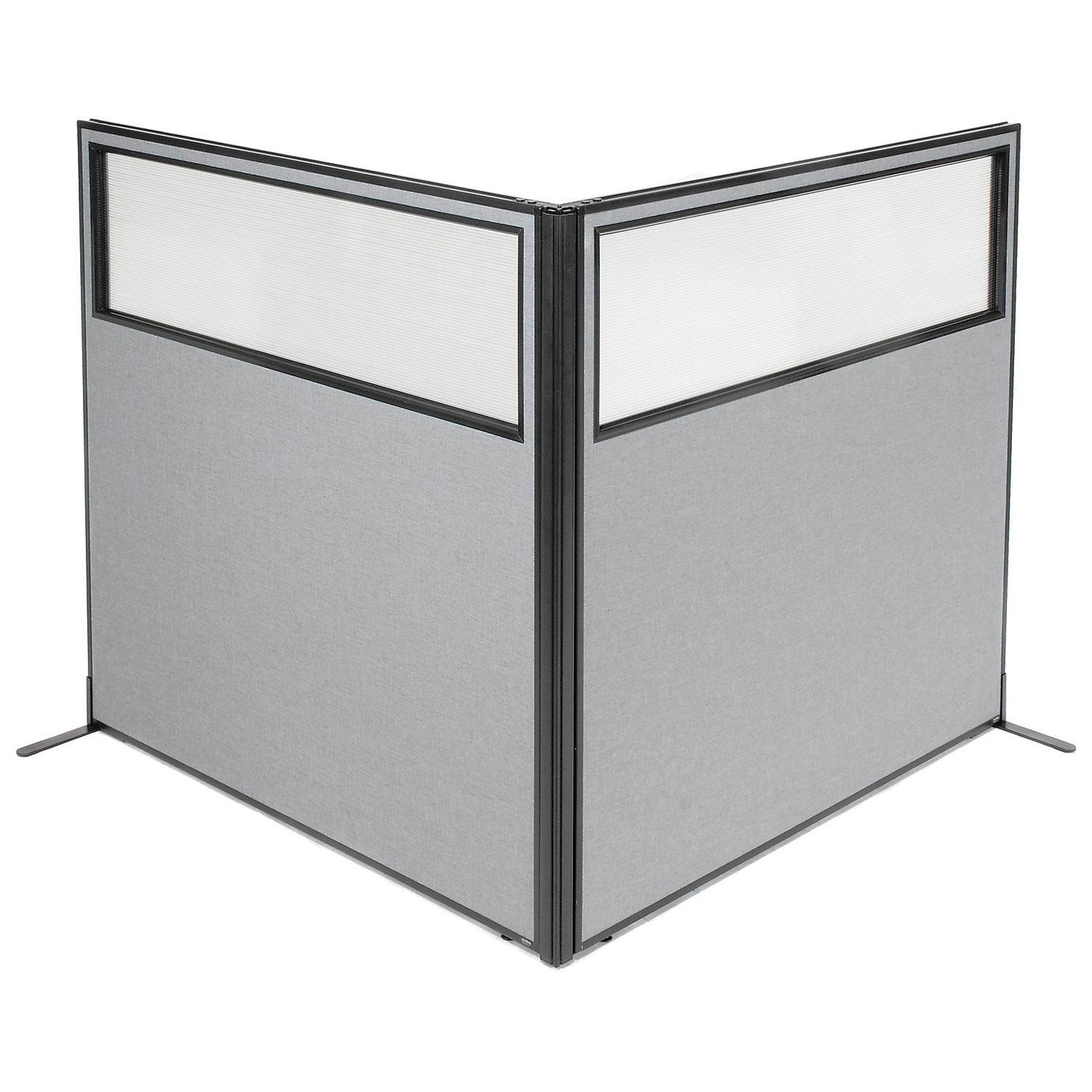 60-1/4"W x 60"H Freestanding 2-Panel Corner Room Divider with Partial Window