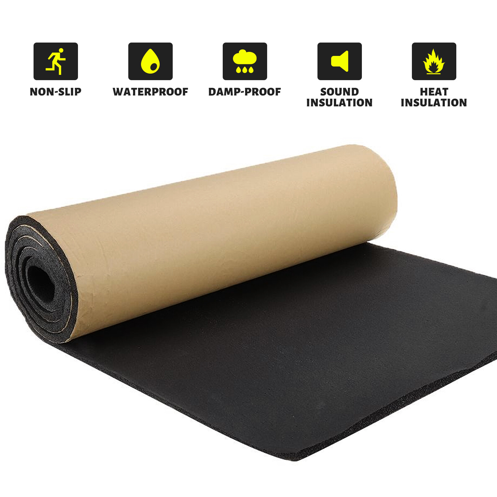 12" x 59" Black High Density Upholstery Foam Couch Mat Replacement Padding 4/5"
