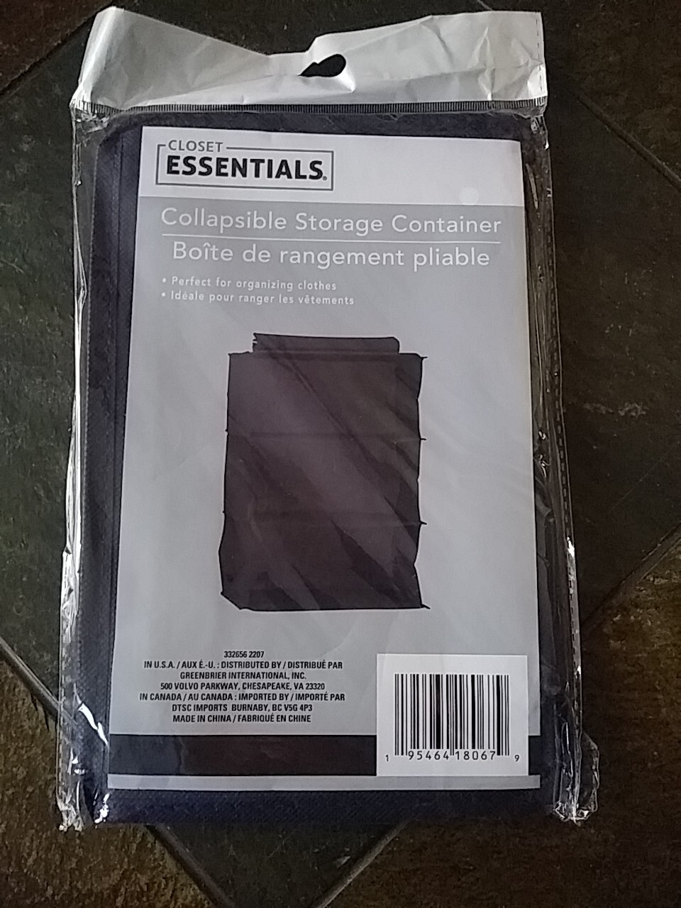 Closet Essentials Collapsible Storage Container