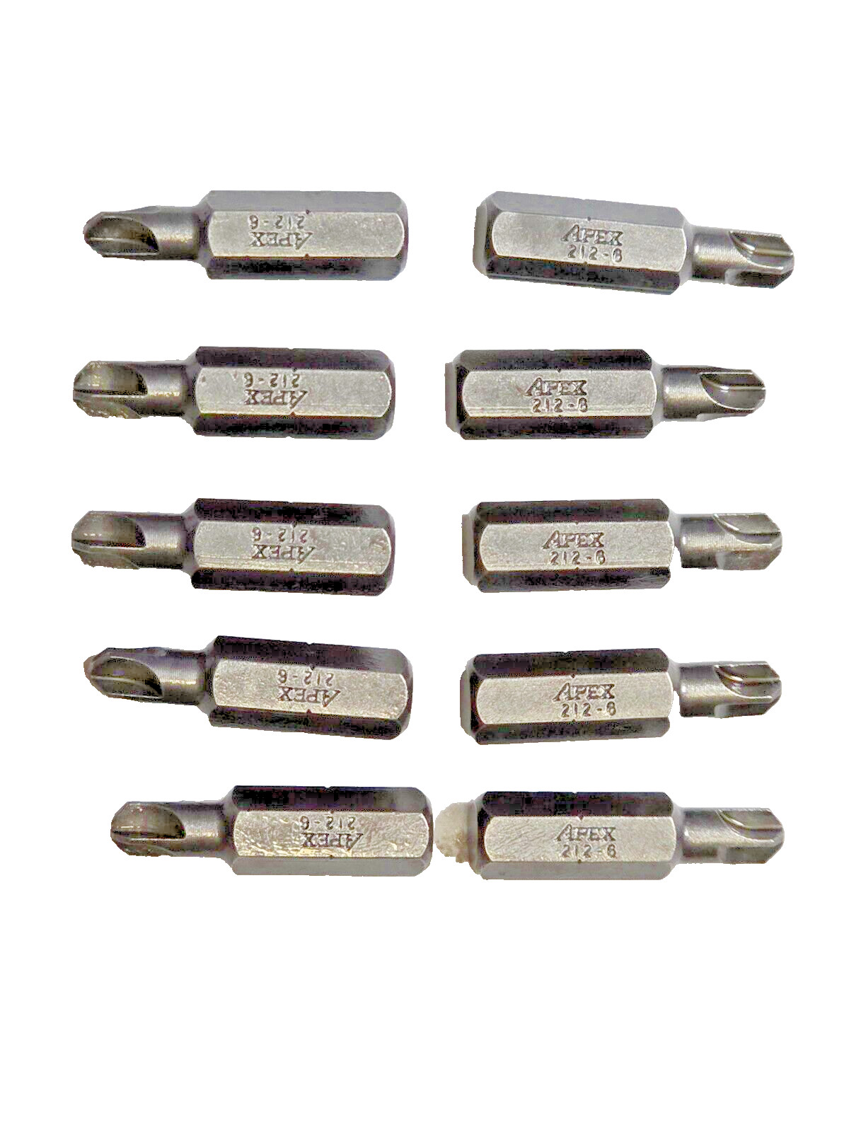 Apex 212-6, 1/4'' Torq-Set #6, 1" Long Hex Insert Bits, LOT of 10, FREE SHIPPING