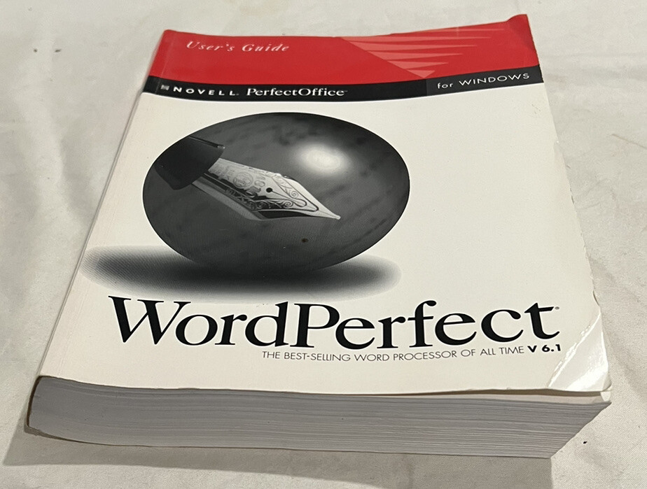 Vintage Novell PerfectOffice WordPerfect V6.1 Manual Book