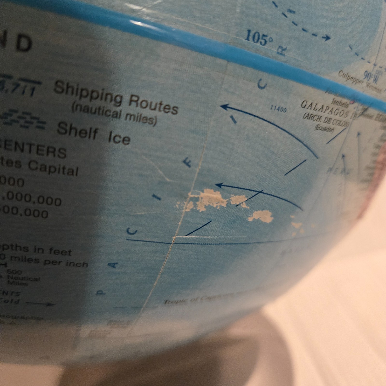 Globemaster Scanglobe Type-Y 12 Inch Diameter Globe World Map Plastic Base & Arm