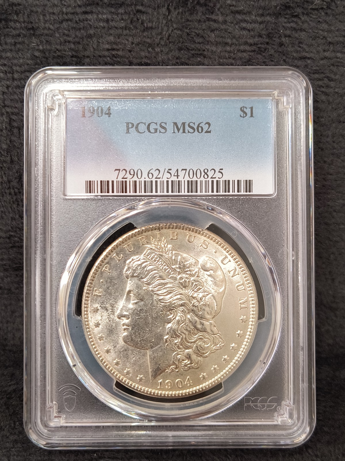 1904 P MS62 PCGS Morgan Silver Dollar Lite Edge Toning Otherwise White Coin