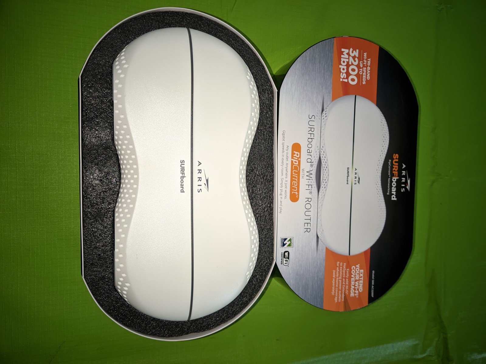 Arris SBR-AC3200P Tri-Band Surfboard Wireless Network Extender With RipCurrent