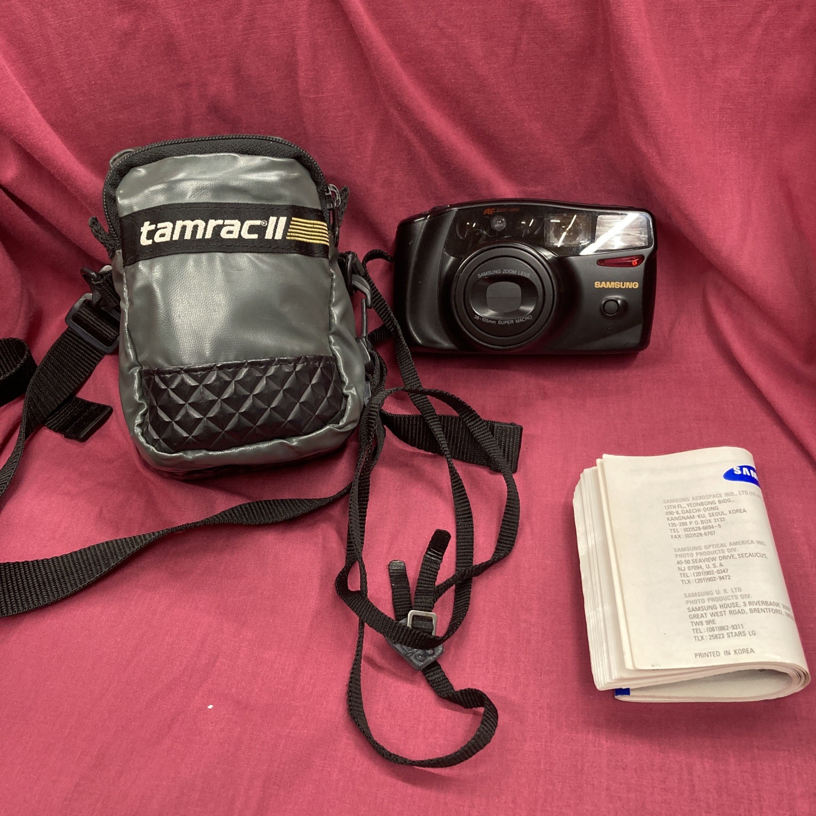 SAMSUNG MAXIMA ZOOM 105 35mm FILM POINT & SHOOT FILM CAMERA Tamrac II 3420 CASE