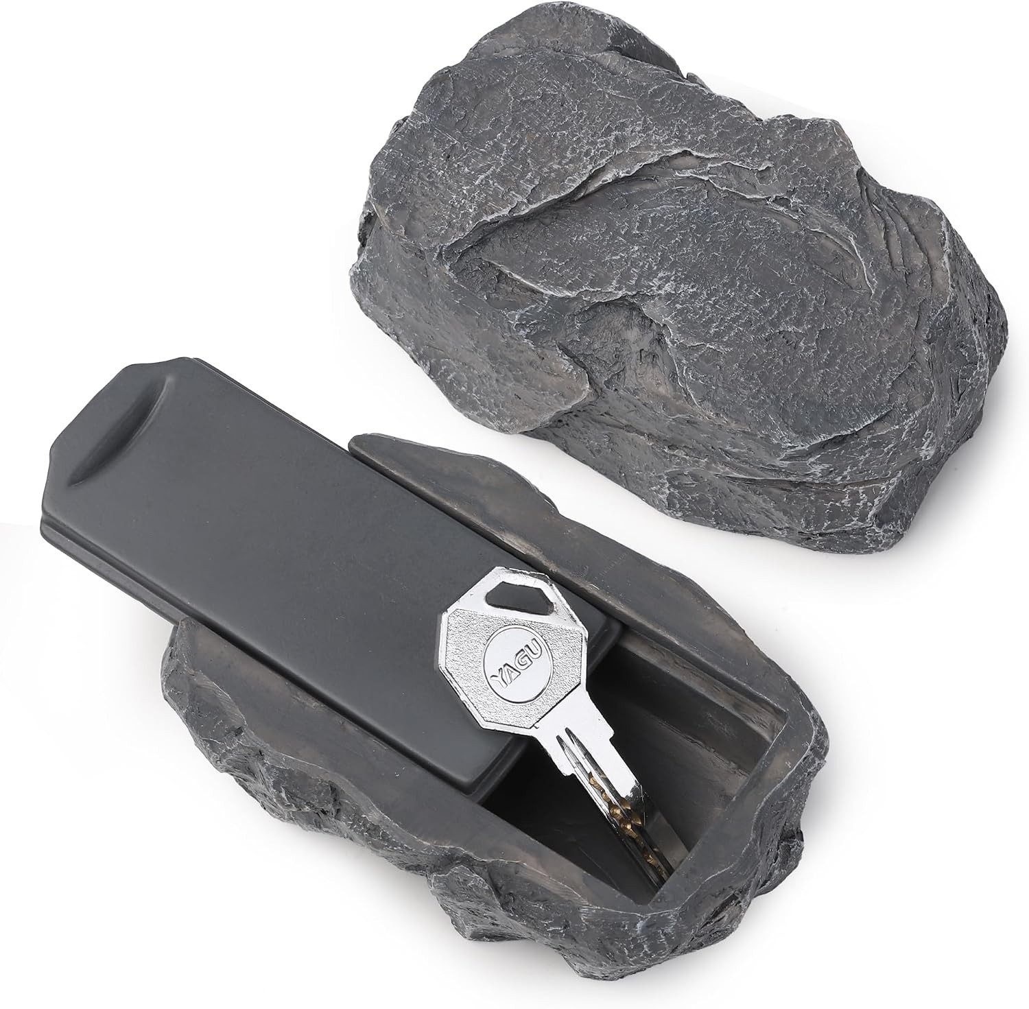Fake Rock Key Hider Safe for Outdoor Garden or Yard, Large Size Fake Stone Hidde