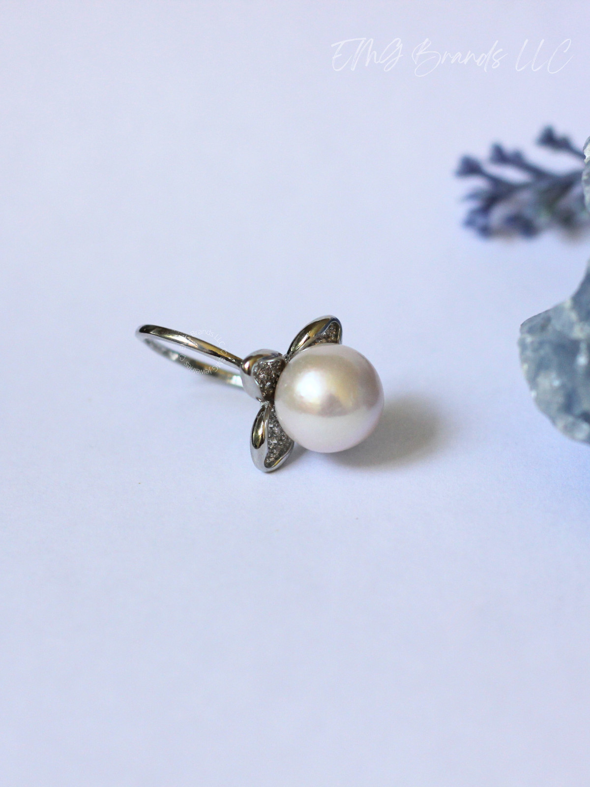 Rare Sakura Pink Overtone Flower Edison Pearl Ring