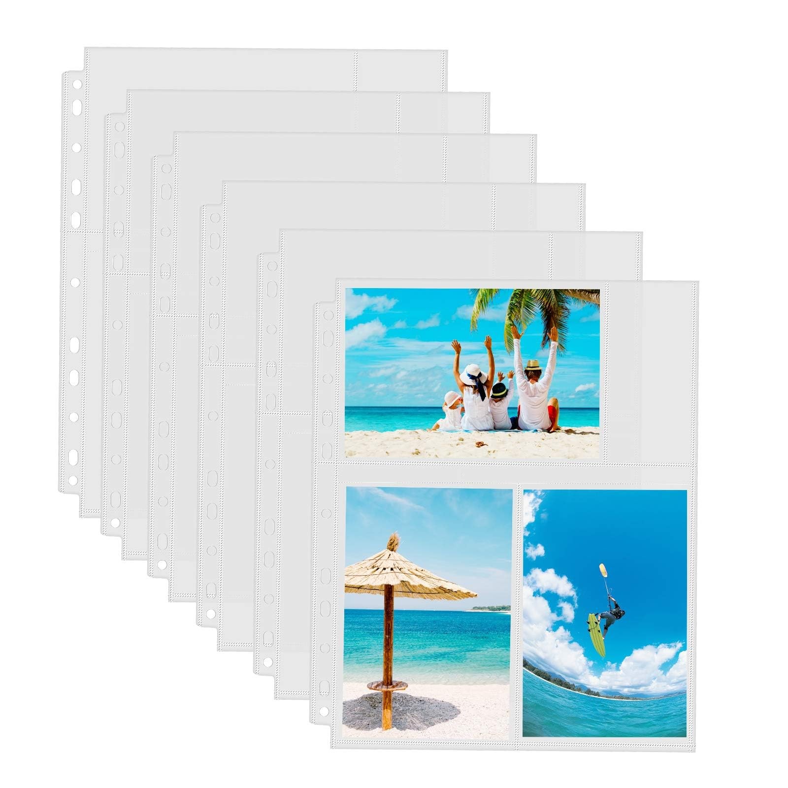 Sooez 30 Pack 4x6 Photo Sleeves for 3 Ring Binder (180 4x6" 3-Pocket, Clear