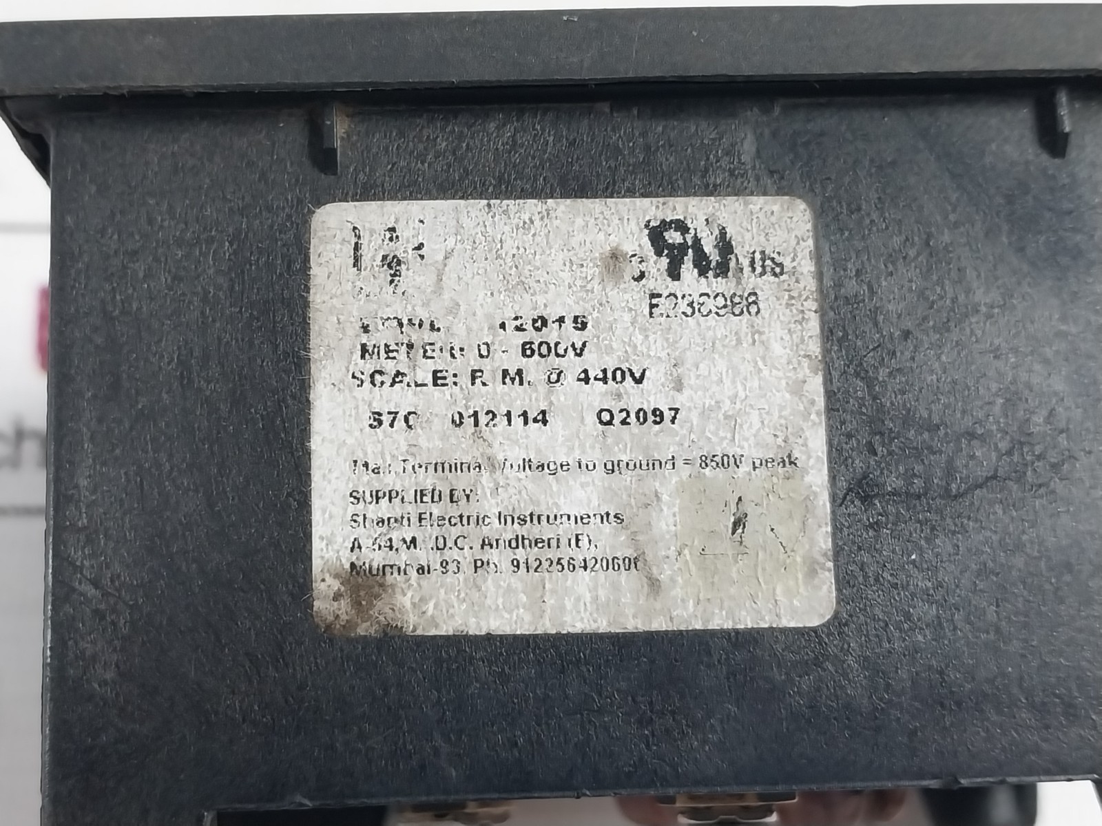 RISHABH 0-600V Analog Voltmeter 850V 12015