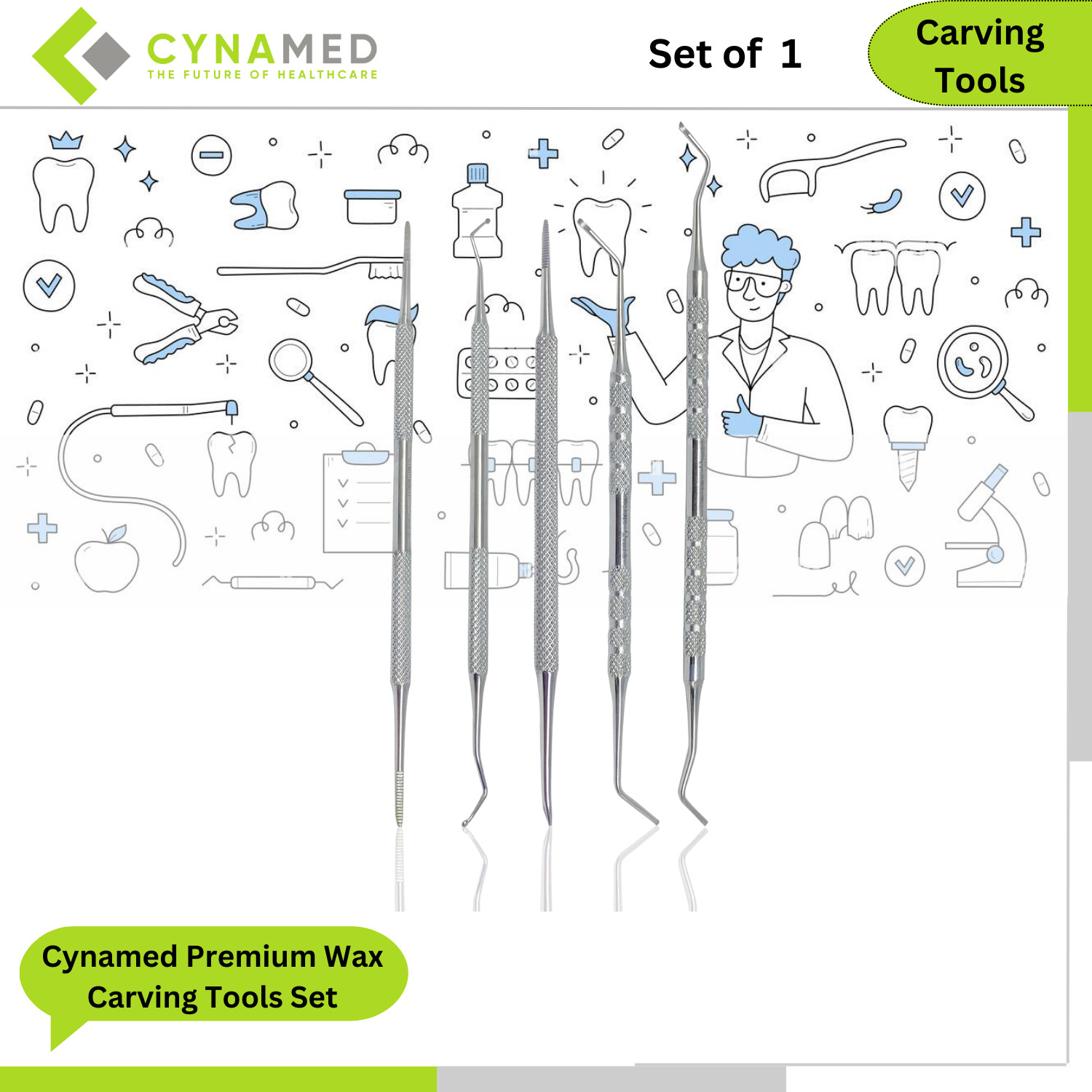 Cynamed Premium Wax Carving Tools Set Sculpture Art Crafts & Hobbies 5 Pieces