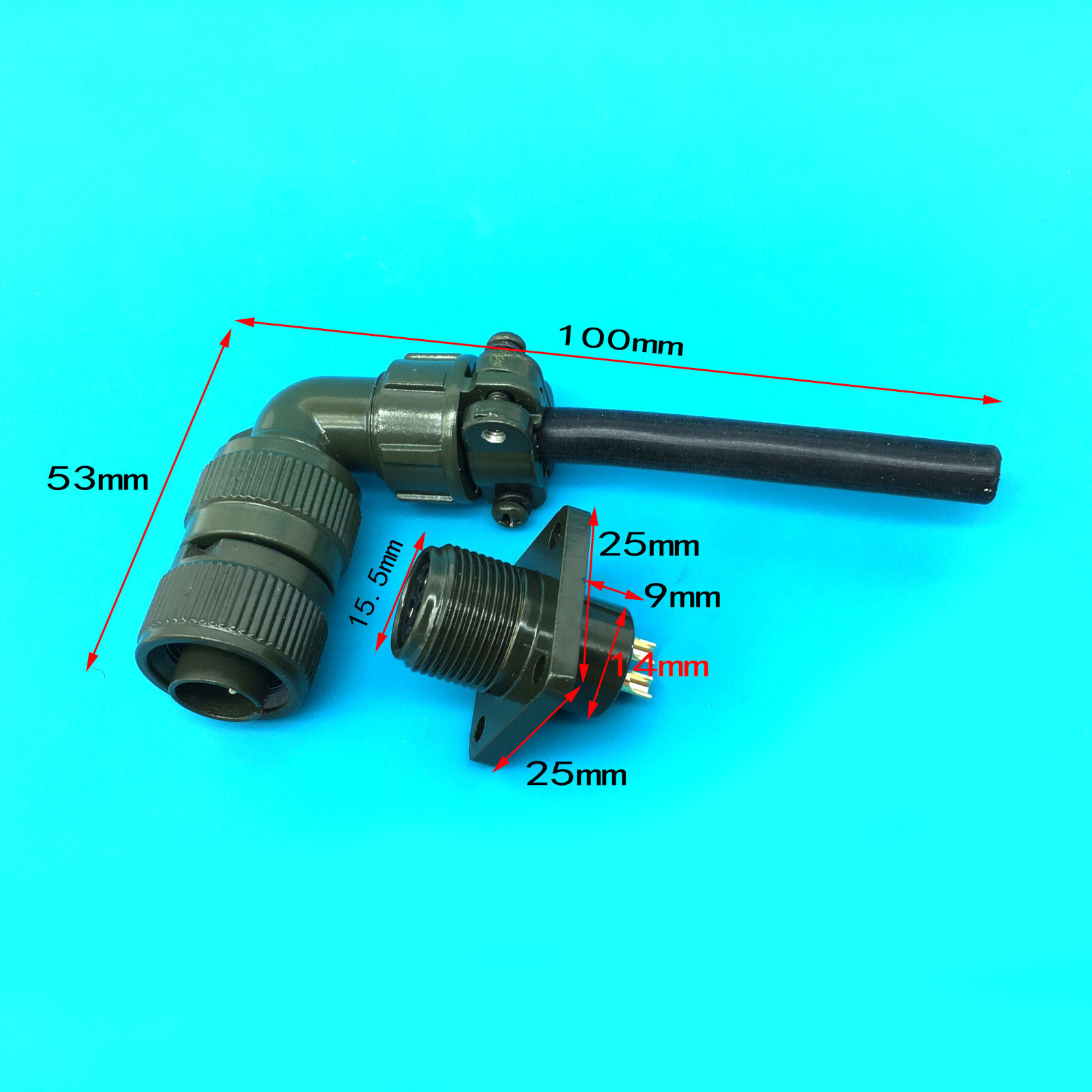 set Aviation plug Right Angle MS3106A10SL-3S MS3102A10SL-3P 3-pin Binding post