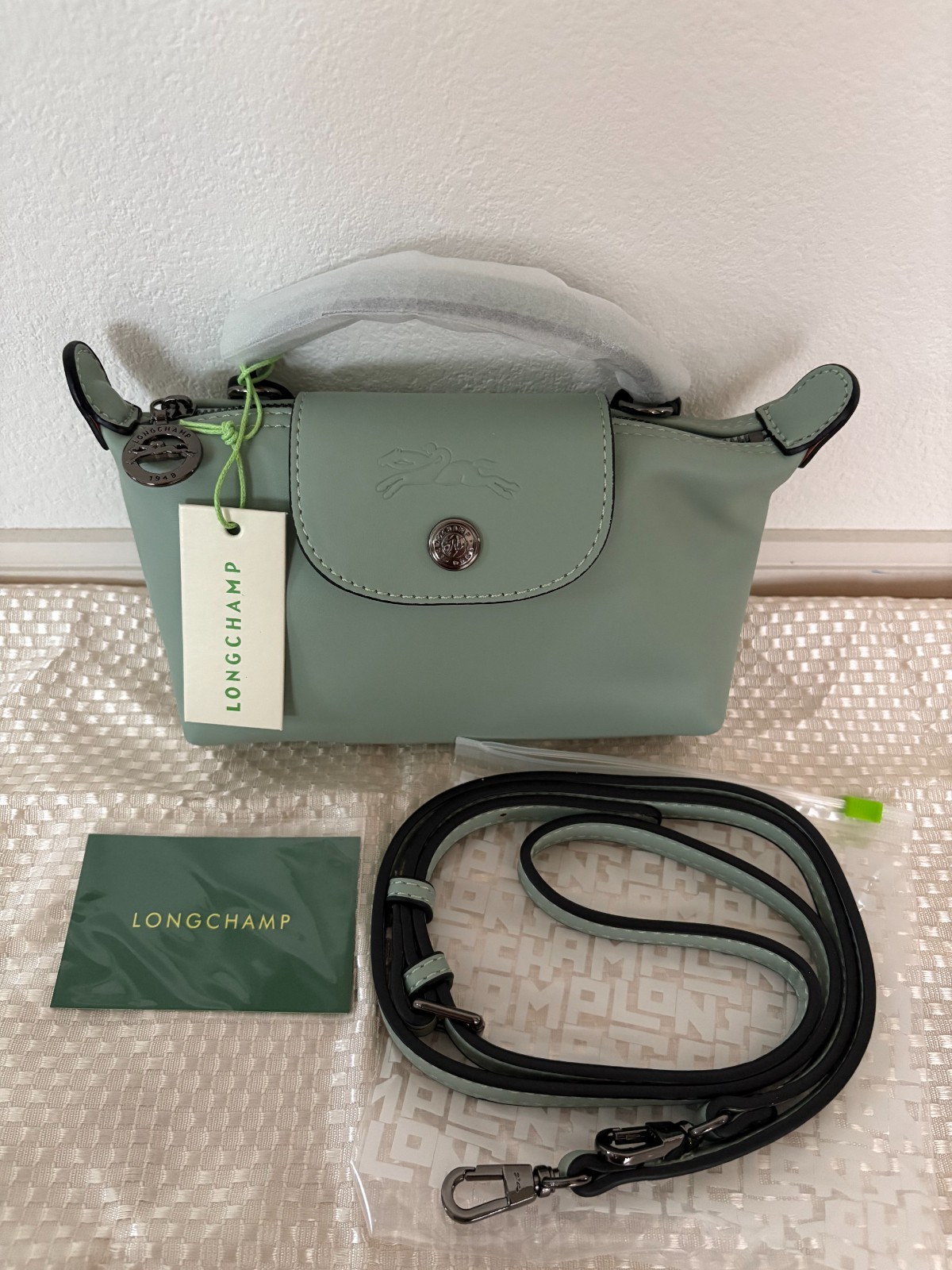Longchamp Le Pliage Xtra XS Pouch Crossbody Bag Verveine Green Polyamide