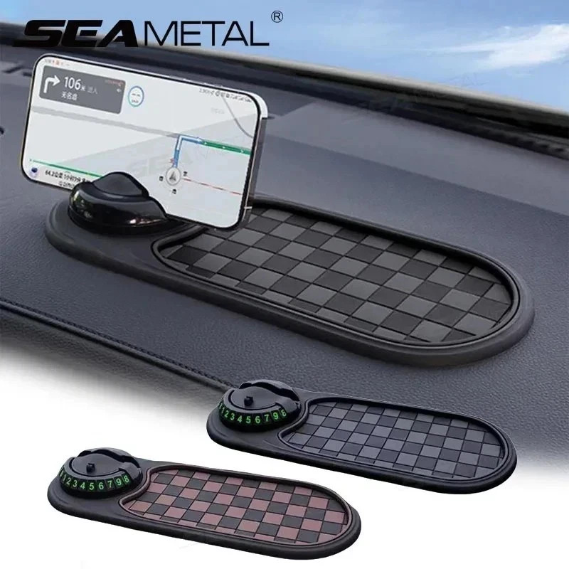 Multifunction Car Dashboard Anti-Slip Mat Auto Phone Holder & Parking Number
