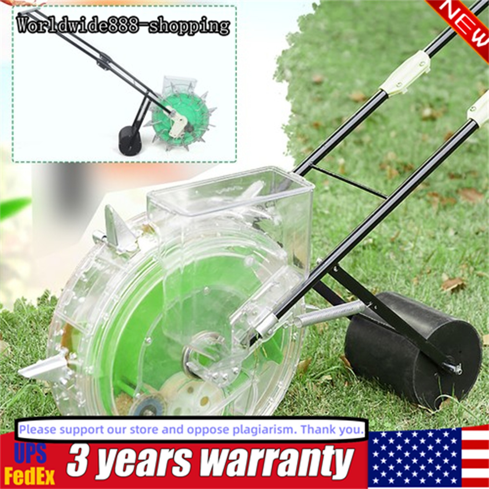 Hand-push Roller Seeder Peanut Corn Fertilizer Applicator Manual Seed Planter