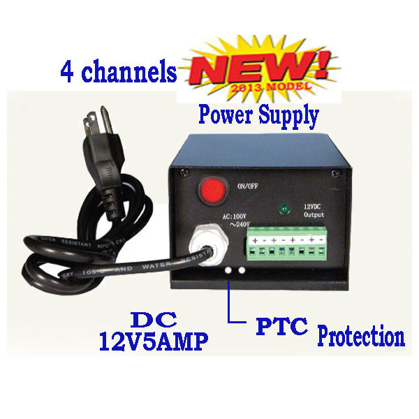 5Amp 4Ch PTC Protected Power output UL Power box for CCTV Security Camera