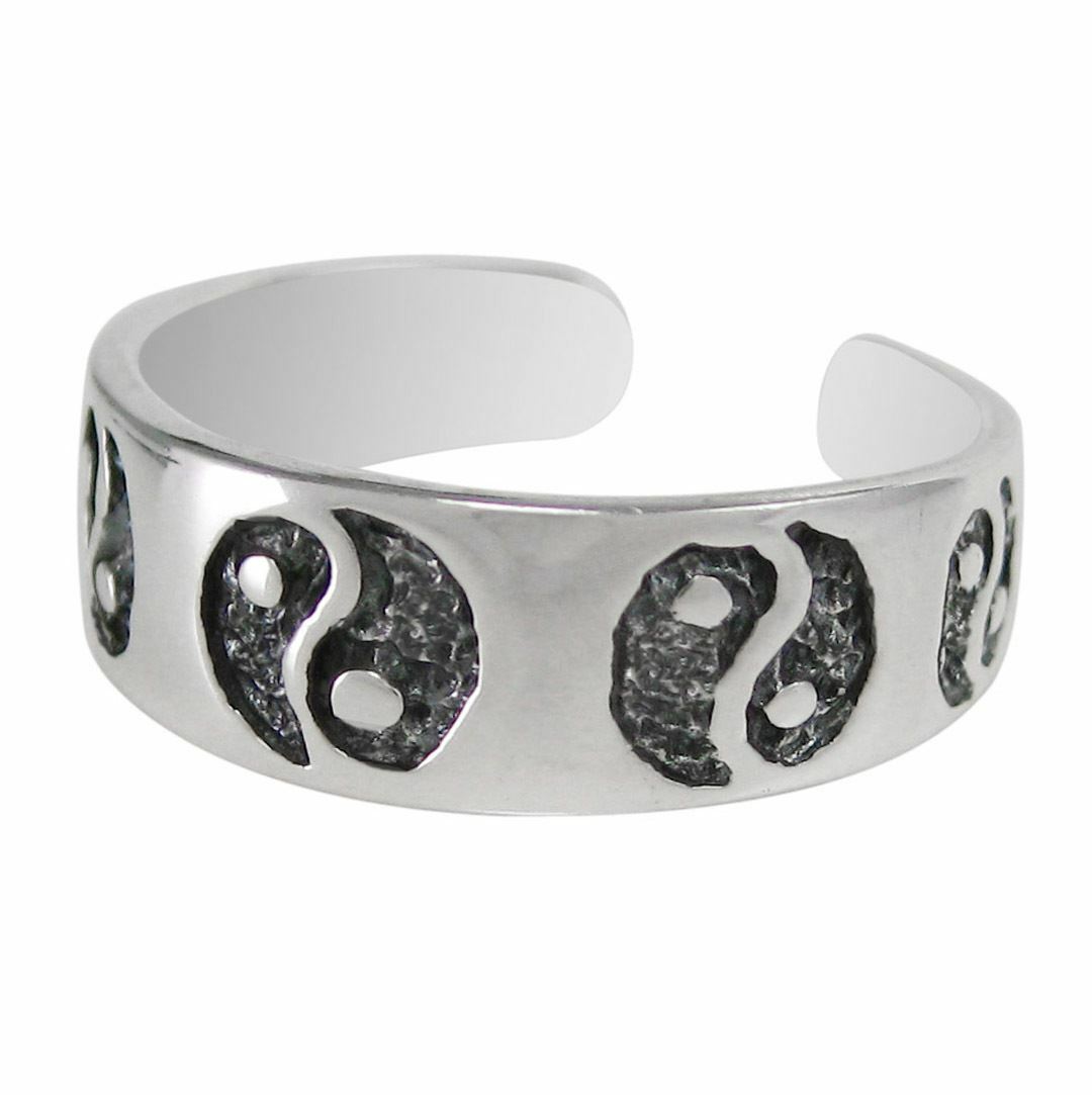 Sterling Silver Yin Yang Band Adjustable Toe Ring