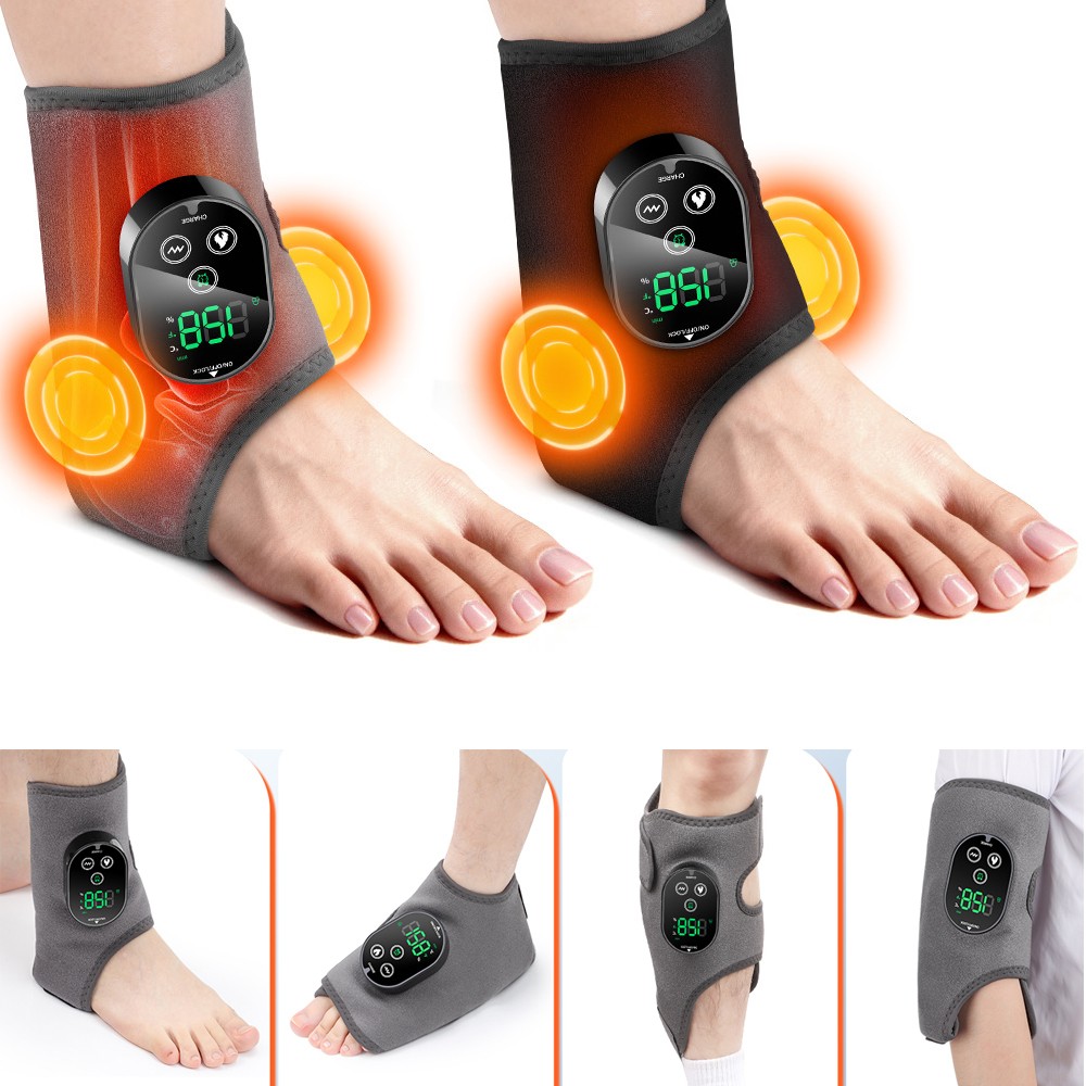 Electric Foot Ankle Massager Pain Relief with 6 Heat Levels, 3 Vibration Modes