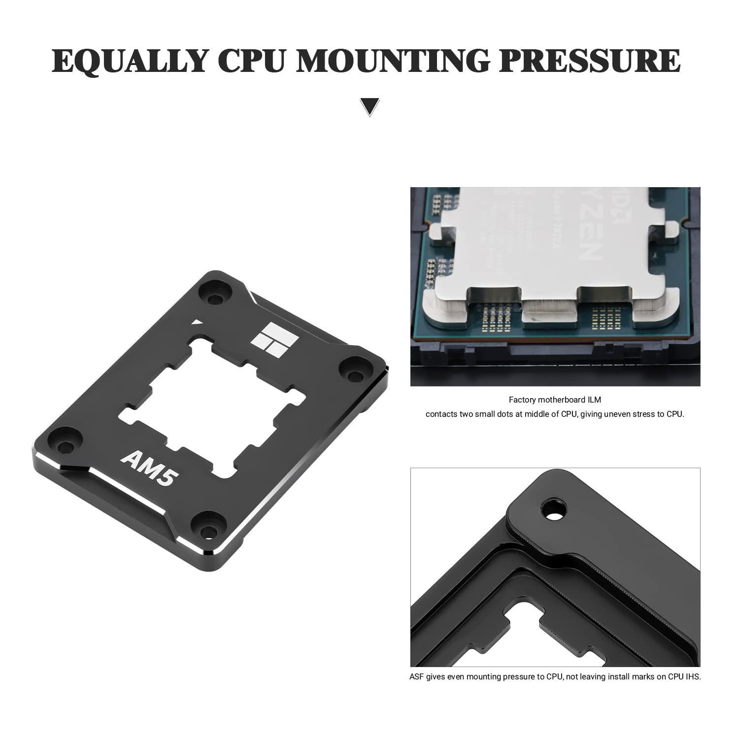 Asf-Black AM5 CPU Holder, Corrective Anti-Bending Fixing Frame, Full-Fit Fixed N