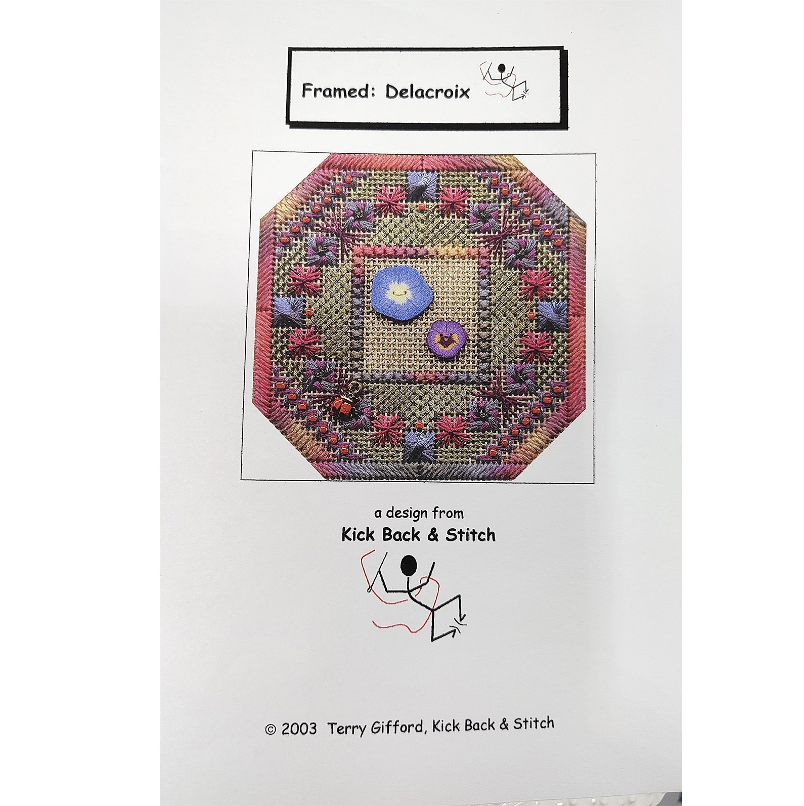 Delacroix Needlepoint Pattern '03 Gifford Kick Back & Stitch Geometric Booklet