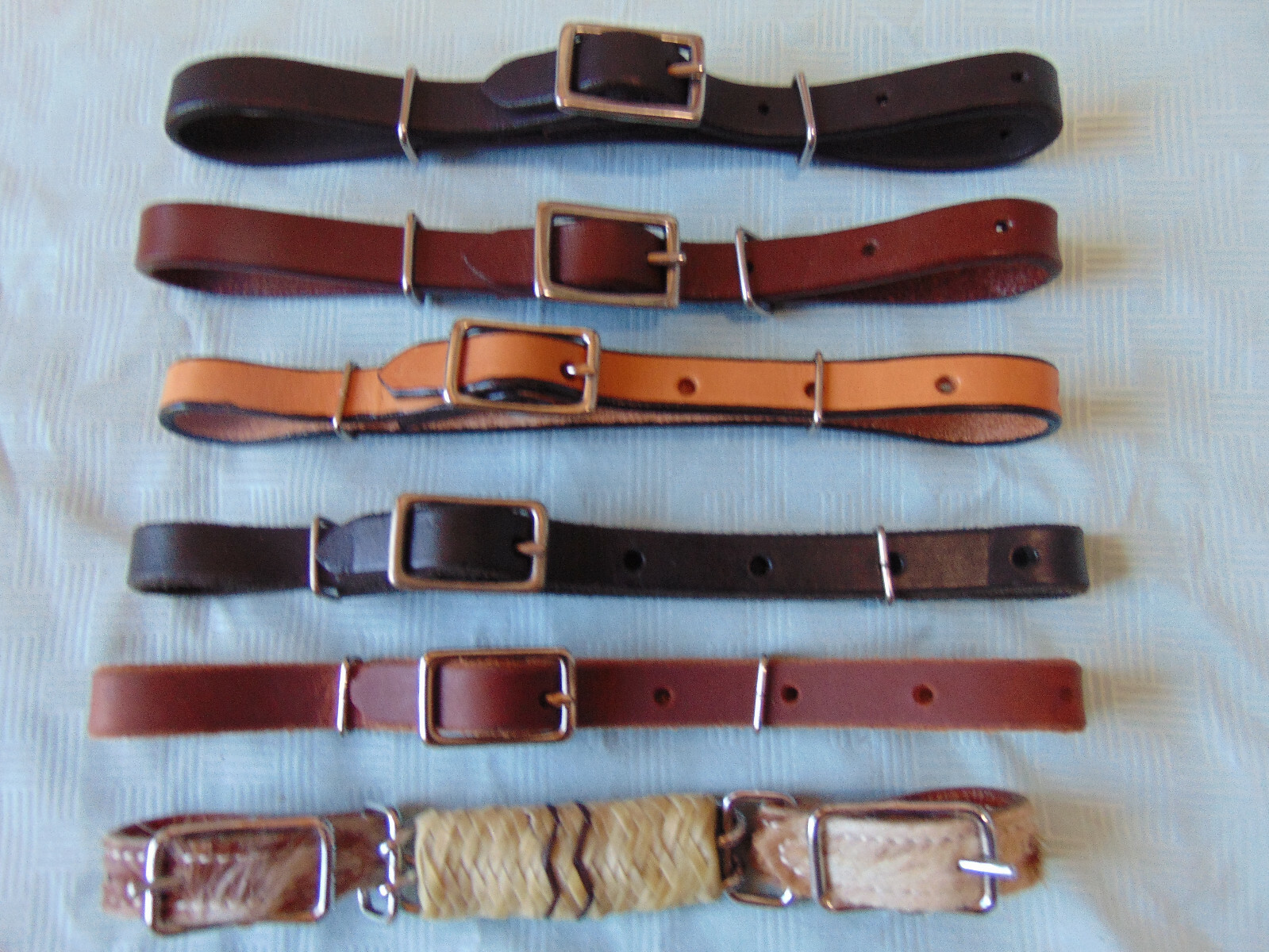 Adjustable Leather Chin CURB STRAP OILED BLACK or BROWN BURGUNDY LIGHT RAWHIDE
