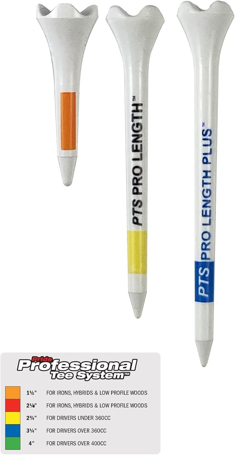PTS Plastic Golf Tees - 30 Count, 2-3/4 Inch for Enhanced Driving Performance
