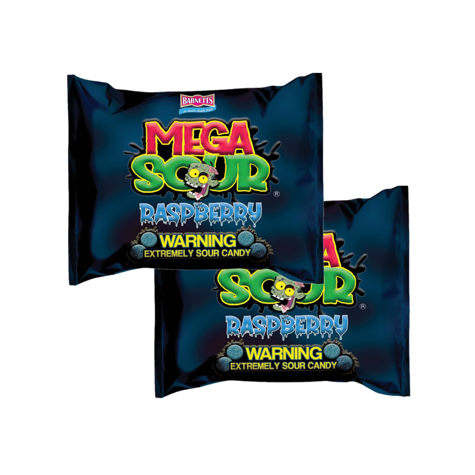 Barnetts Mega Sour Raspberry Hard Candy Extreme Viral Challenge Sweets 2 Pack