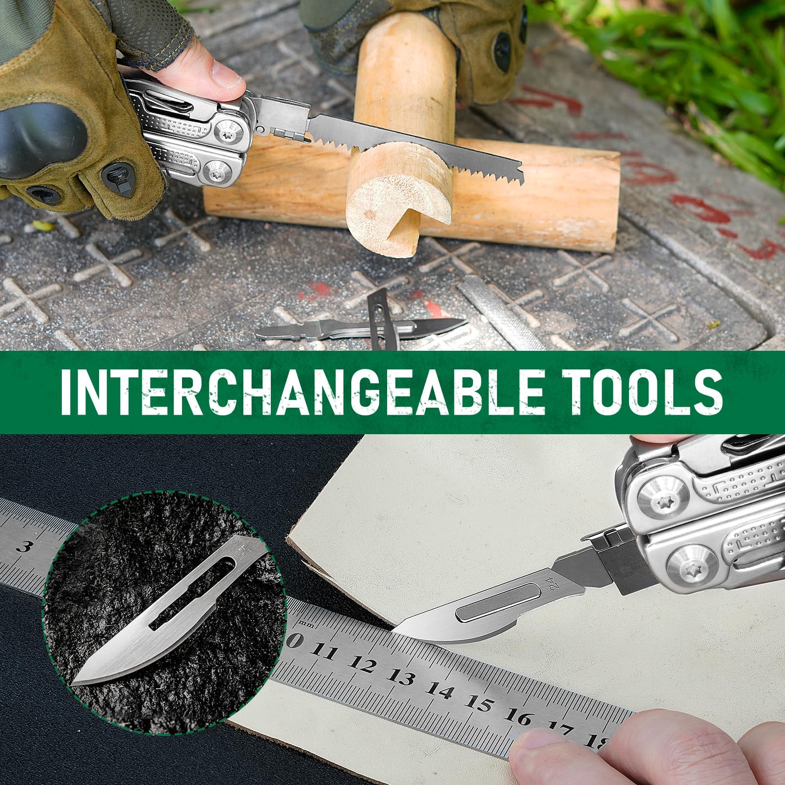 BIBURY Multitool Pliers Pro BI2049, 3Cr13 Multi Tool with Large Saw Silvery