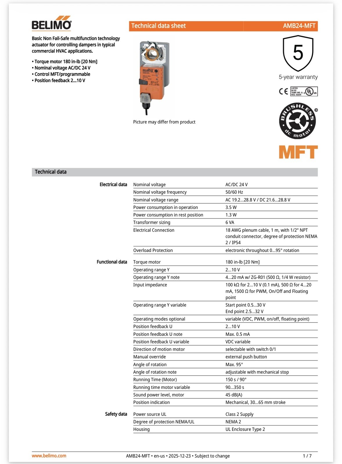 Belimo AMB24-MFT