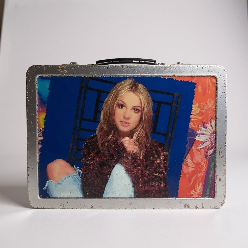 Britney Spears Y2K 2000 Metal Lunchbox With Art Supplies Vintage Pop Icon Rare