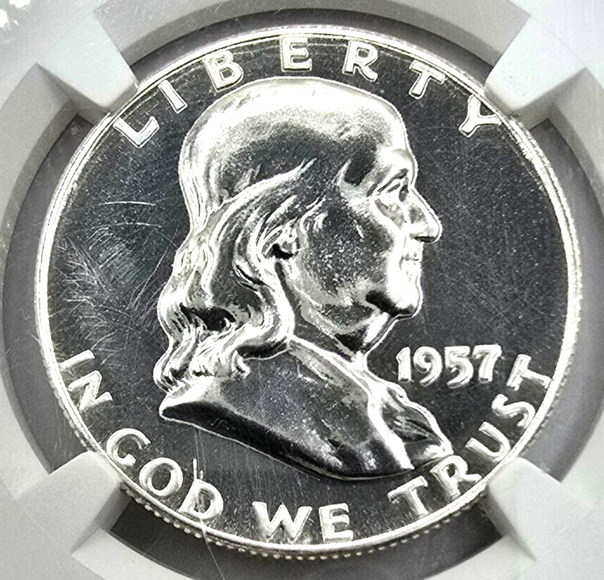 1957 Franklin Half Dollar Proof 68 NGC PR68 PF68 Mirror Like Surfaces! Silver