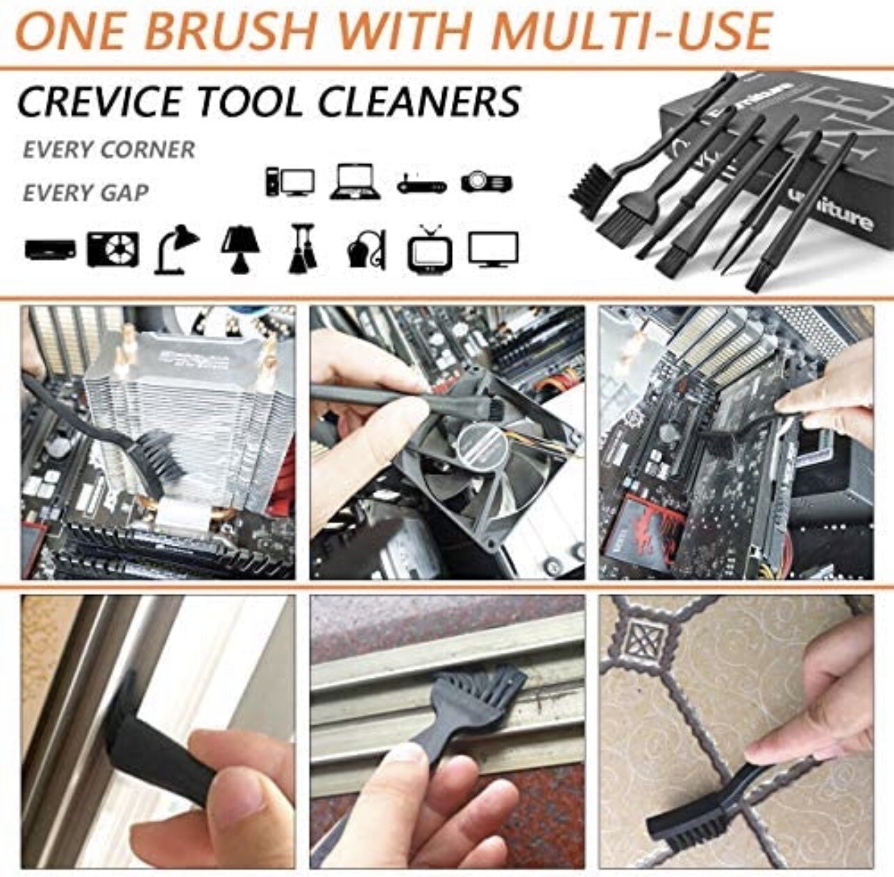 6PC ESD Brush Tools Cleaning Kit for PS4 PS3 PS5 Xbox one/360 Console Controller