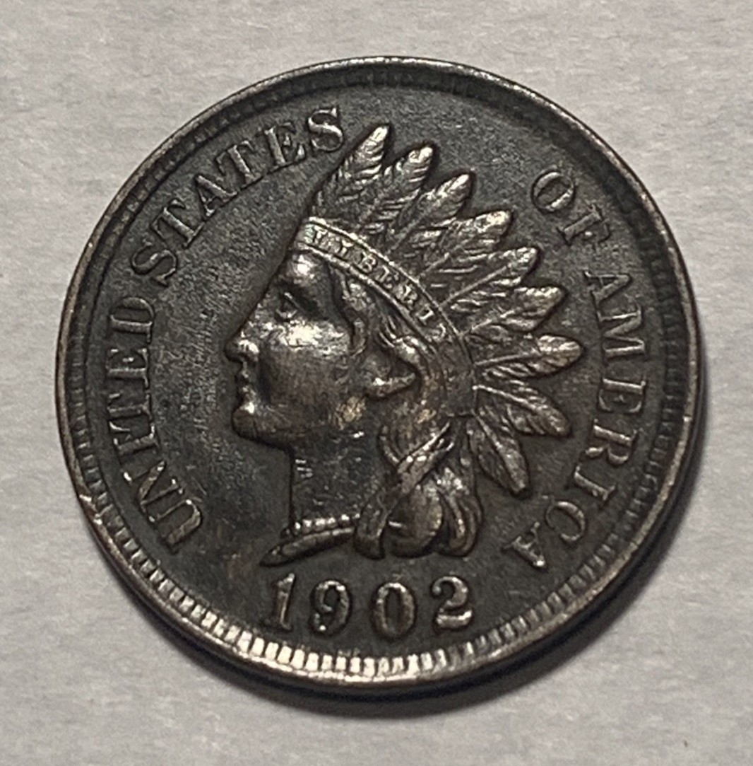 1902 Indian Head Cent – AU – Strong Diamonds - C00327