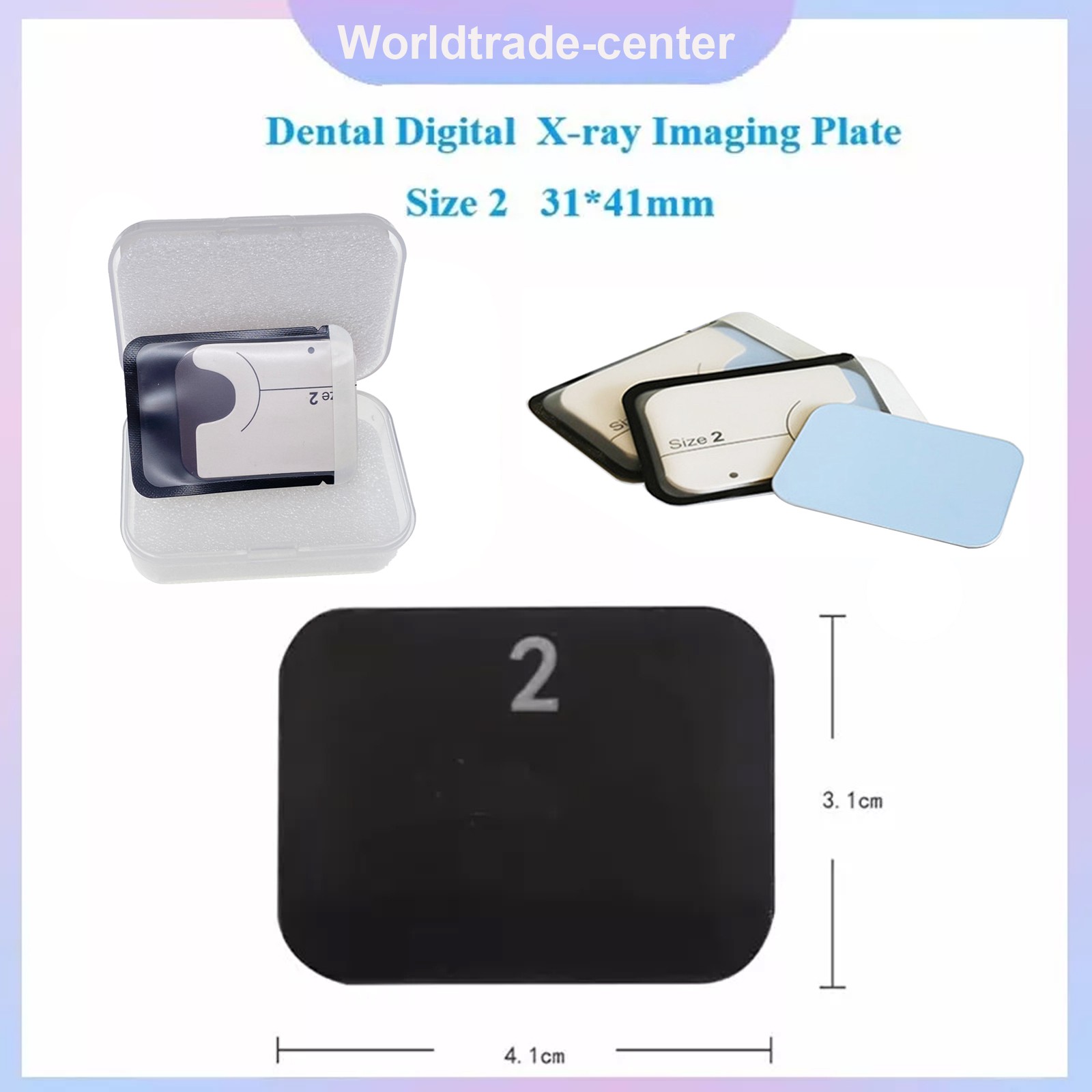 Dental Phosphor Plates PSP 31 x 41mm Phosphor Imaging Plate X-Ray Board Size 2
