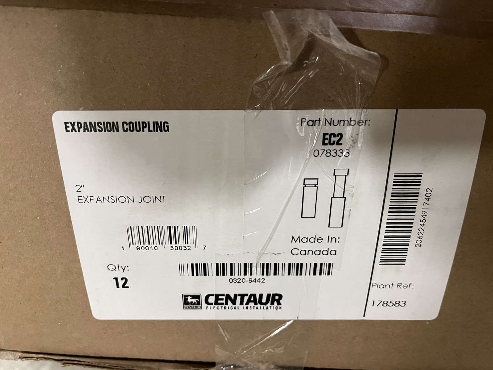 (QTY 4) Centaur EC2  Expansion Coupling Electrical PVC Expansion Joint 2” Gray
