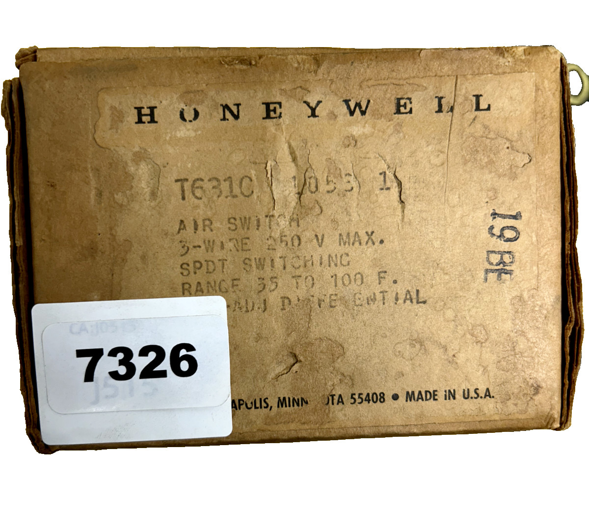Honeywell T631C1055 Air Switch, 3 Wire, 250V