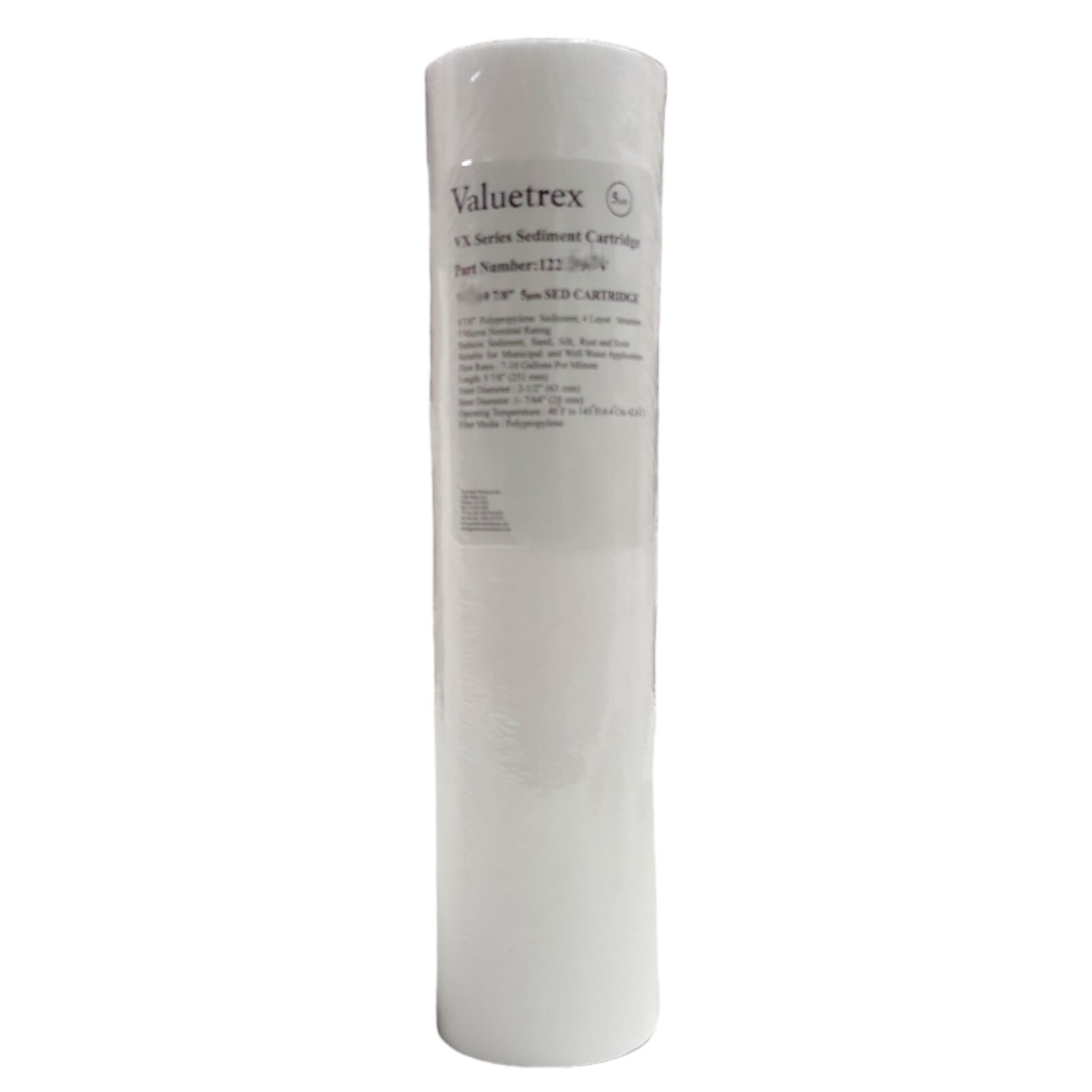 Valuetrex 10" 1227867-V Sediment Filter 5 Micron Poly Spun SIZE 9/34" X 2.5"