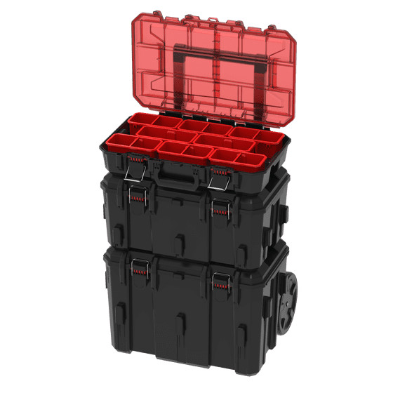 Hyper Stack Heavy Duty 3 Piece Modular Rolling Toolbox System, Black