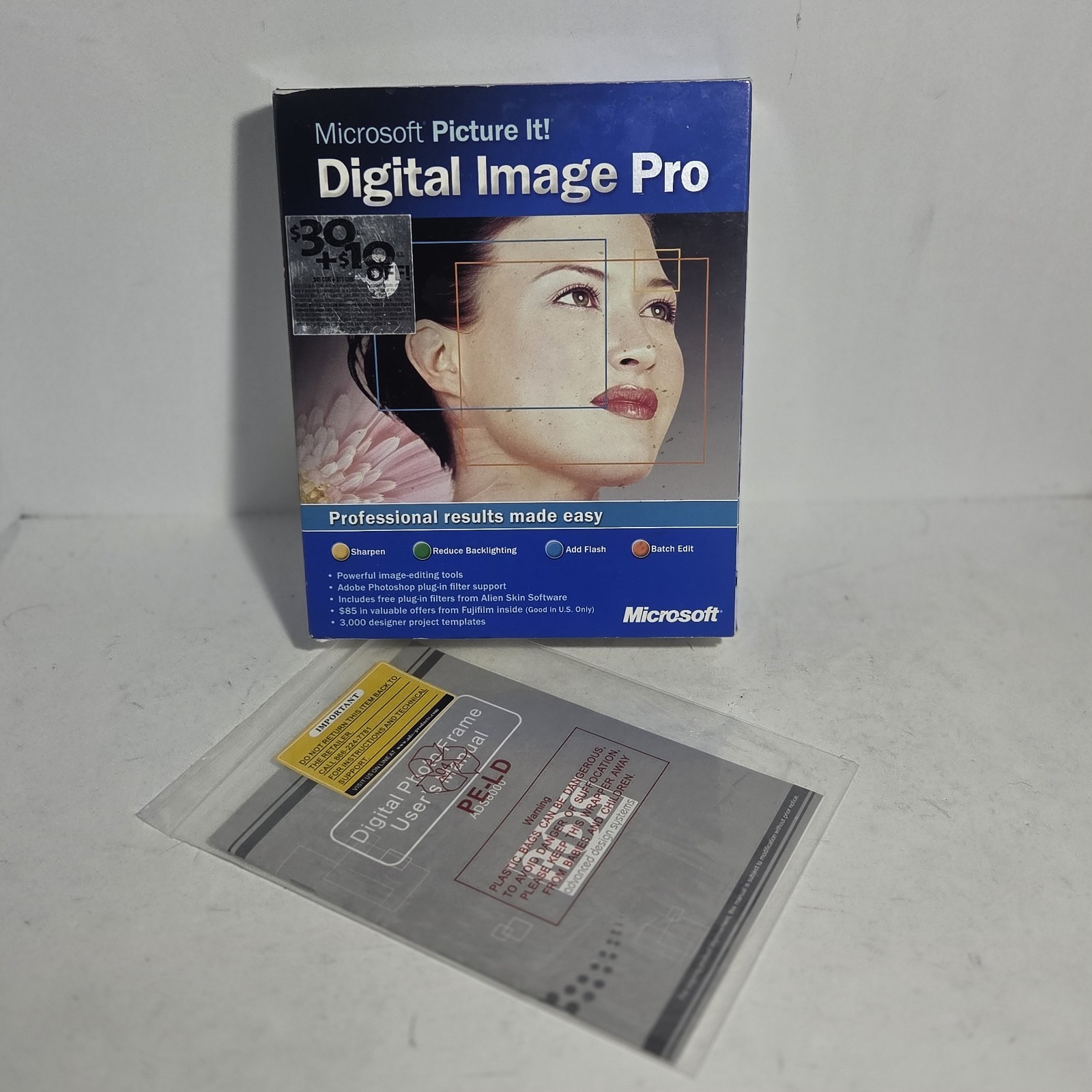 Microsoft Picture It! Digital Image Pro Version 7.0 PC Software Vintage Box Set