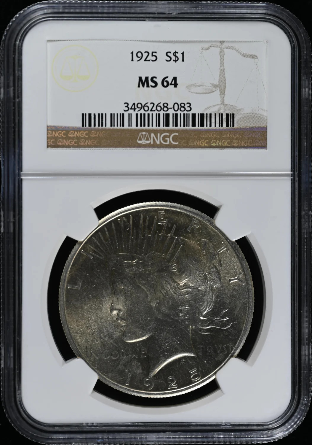 1925 Peace Silver Dollar NGC MS-64