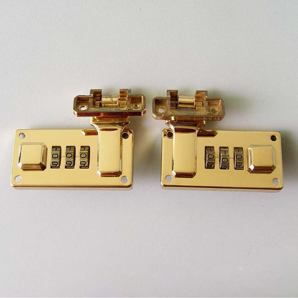 2pcs Tool Box Hasp, Luggage Combination Lock, Briefcases Yellow or Silver