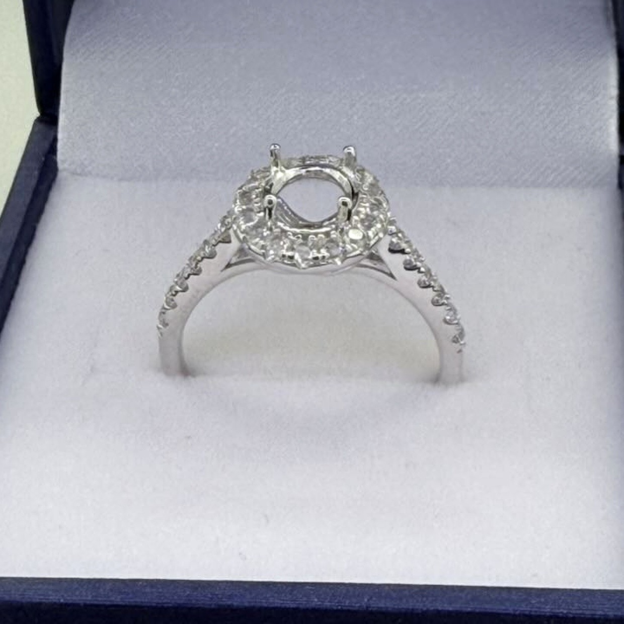 Sterling Silver Semi Mount Ring Setting Oval 7x5mm size 6