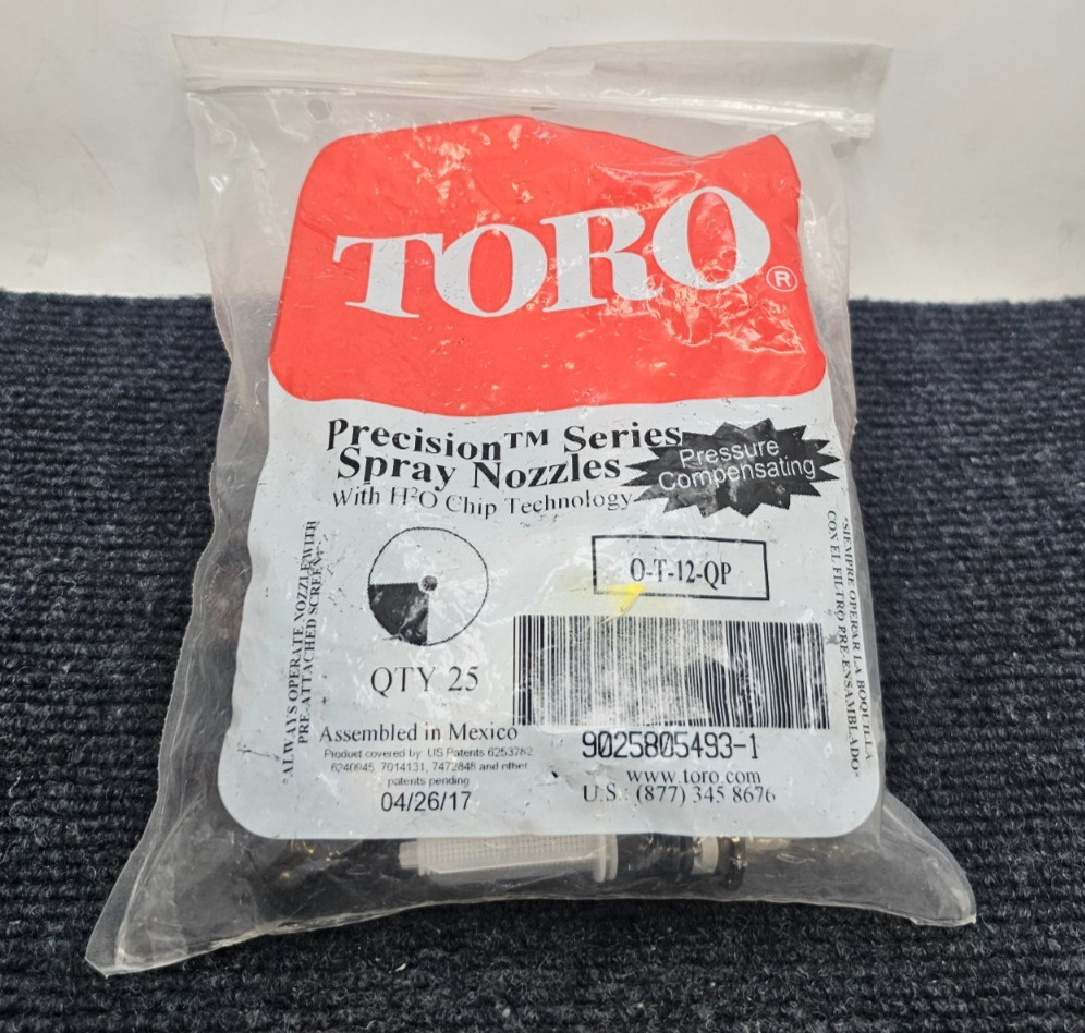 (QTY 25) TORO O-T-12-QP Precision Series Spray Nozzles Pressure Compensating