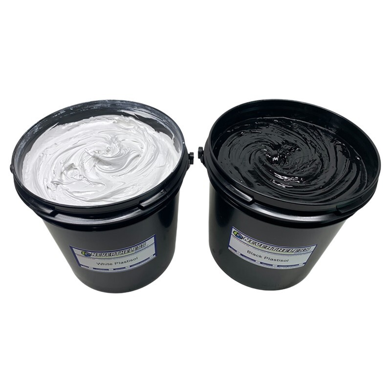 NTL Screen Printing Ink - 1 Gallon Ea - Black and White Plastisol Ink - USA Made