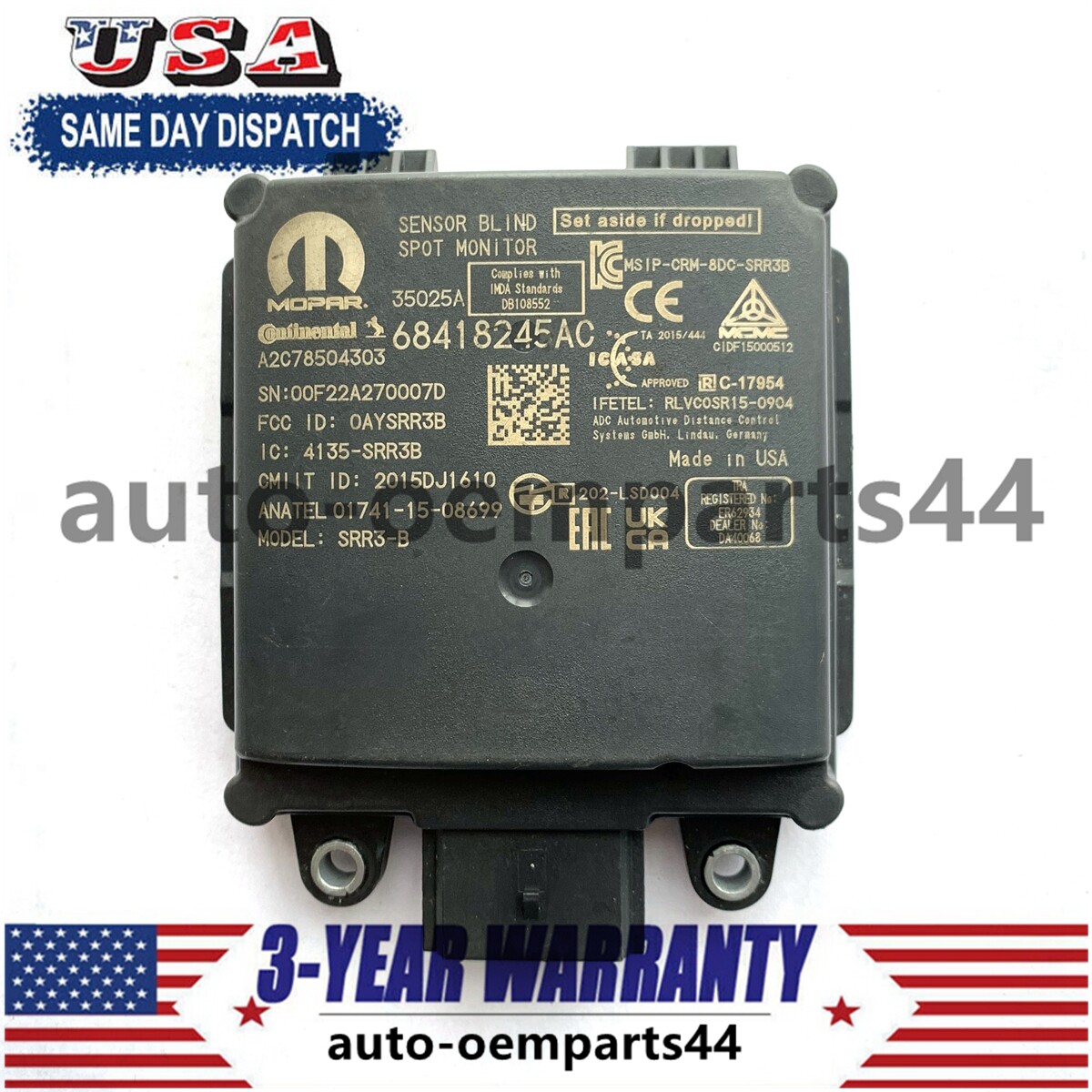 OEM Rear Blind Spot Radar Sensor For 2016-2020 Jeep Grand Cherokee 68418245AC
