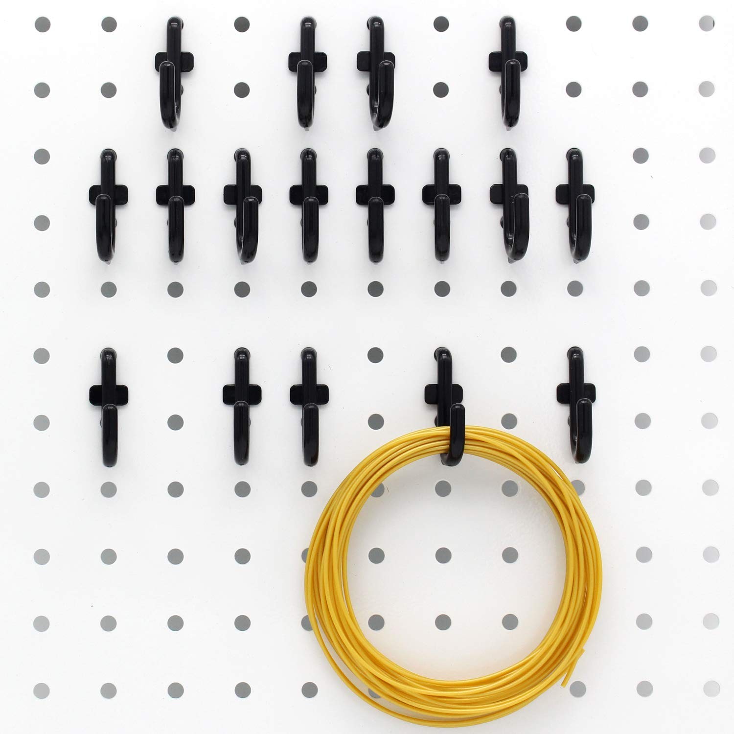 200 PK Pegboard J-Hook Assortment Black Peg Hooks for Tool Organization
