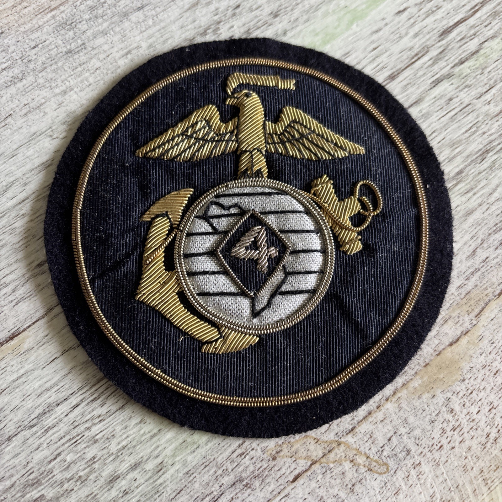 USMC Marine Corps Embroidered Bullion Patch 4.25” Round Eagle Globe Anchor(4)